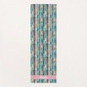 ピンクターコイズ金ゴールドパタエレガントーン ヨガマット (正面)