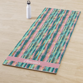 ピンクターコイズ金ゴールドパタエレガントーン ヨガマット