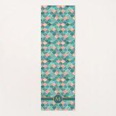 ピンクターコイズ金ゴールドパタエレガントーン ヨガマット (正面)