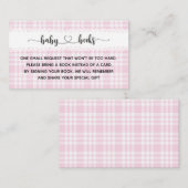 ピンクタータンチェックガールベビーシャワーI誕生日 エンクロージャーカード (正面/裏面)