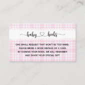 ピンクタータンチェックガールベビーシャワーI誕生日 エンクロージャーカード (正面)