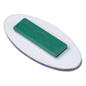 ピンクタータン生地模様の布マドラス 名札 (裏面)