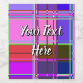 ピンクタータン生地 パターン クロス マドラス ワインラベル (シングルラベル)