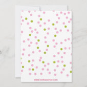 ピンクタートルベビーシャワー招待状 招待状 (裏面)