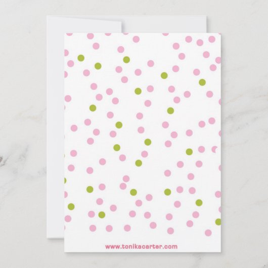 ピンクタートルベビーシャワー招待状 招待状 (裏面)