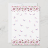 ピンクターニング1私たちの小さな蝶1歳の誕生日 招待状 (裏面)