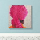 ピンクターバンオレンジジャケット2014 キャンバスプリント (インサイチュ (ウッドフロア))