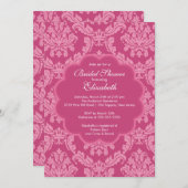 ピンクダかわいらしマスク春ブライダルシャワー招待 招待状 (正面/裏面)