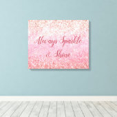 ピンクダイアモンズグラムグリタリーグリッツ キャンバスプリント (インサイチュ (ウッドフロア))
