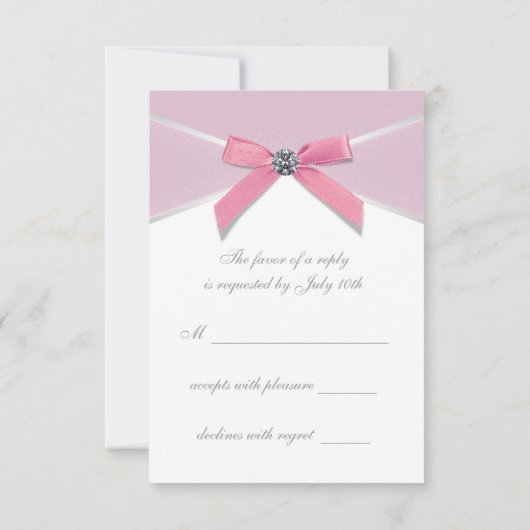 ピンクダイアモンズピンクスウィート16誕生日パーティーRSVP 出欠カード (裏面)