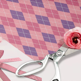 ピンクダイアーガイルヤモンド型編みプリントデコページ 薄葉紙