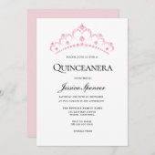 ピンクダイエレガントモンドティアラキンセアニェラ招待状 招待状 (正面/裏面)