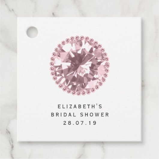 ピンクダイヤモンドとレース フェイバータグ (正面)