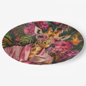 ピンクダイヤモンドと朝の華やかさ ペーパープレート (アングル)