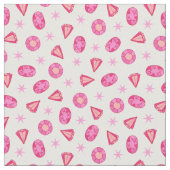 ピンクダイヤモンドの宝石と宝石パターン ファブリック (クローズアップ)