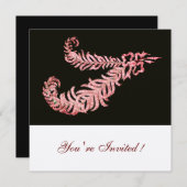 ピンクダイヤモンドの羽根 , シルバーメタリック 招待状 (正面/裏面)