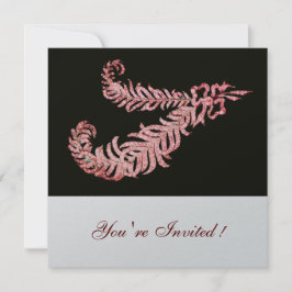 ピンクダイヤモンドの羽根 , シルバーメタリック 招待状