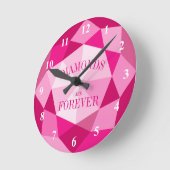 ピンクダイヤモンドは永遠に宝石の壁時計である ラウンド壁時計 (傾斜)