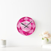 ピンクダイヤモンドは永遠に宝石の壁時計である ラウンド壁時計 (ホーム)