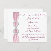 ピンクダイヤモンドインフィニティ婚約パーティ招待状 招待状 (正面/裏面)