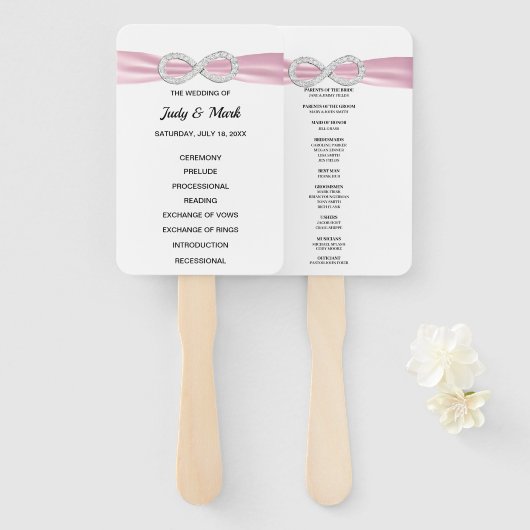 ピンクダイヤモンドインフィニティ結婚式 プログラムファン ハンドファン (正面&裏面)