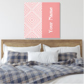 ピンクダイヤモンドシェブロン付き/名前@ Emporiomoffa キャンバスプリント (インサイチュ (寝室))