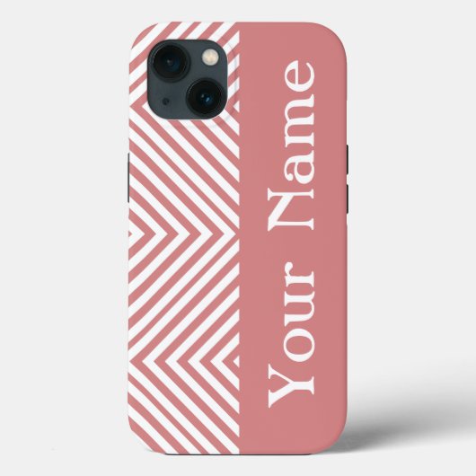 ピンクダイヤモンドシェブロン(名前@ Emporiomoffa) Case-Mate iPhoneケース (裏面)