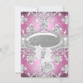 ピンクダイヤモンドティアラプリンセススウィート16招待状 招待状 (正面)