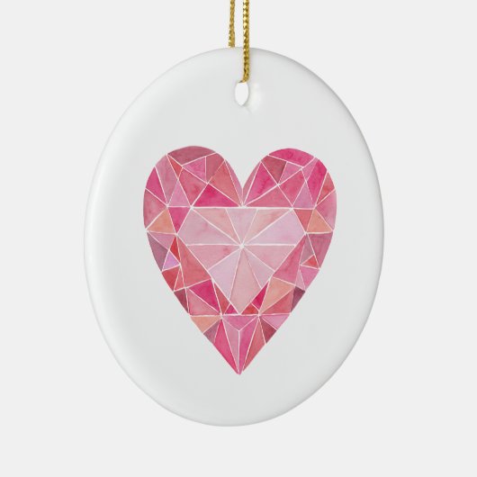ピンクダイヤモンドハートジェムラブユーアーティザン セラミックオーナメント (右)
