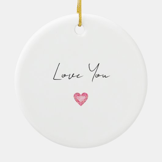 ピンクダイヤモンドハートジェムラブユーアーティザン セラミックオーナメント (裏面)