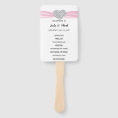 ピンクダイヤモンドハート結婚式 プログラム ハンドファン (正面)