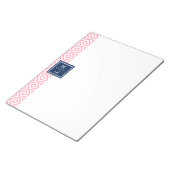 ピンクダイヤモンドパターンとモノグラム ノートパッド (アングル)