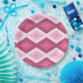 ピンクダイヤモンドパターン ペーパープレート (パーティー)