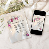 ピンクダイヤモンドパールボタンウェディング日付を保存 招待状