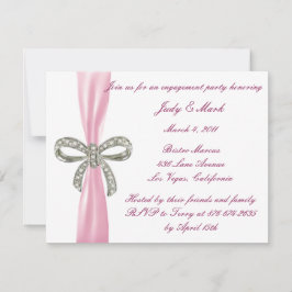 ピンクダイヤモンドボウ婚約パーティ招待状 招待状