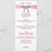 ピンクダイヤモンドボウ結婚のメニューカード メニュー (正面)