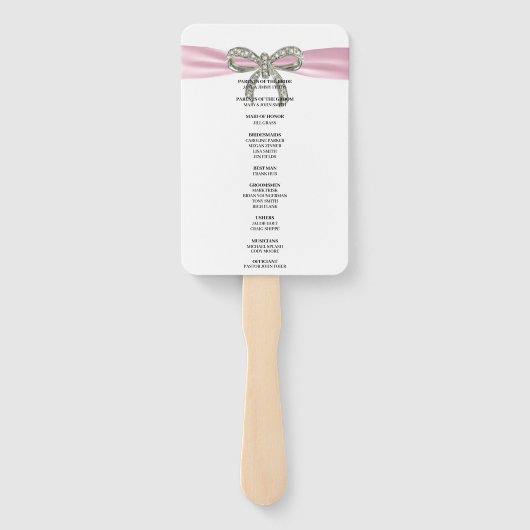 ピンクダイヤモンドボウ結婚式 プログラム ハンドファン (裏面)