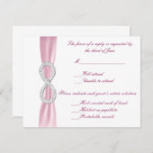 ピンクダイヤモンド結婚インフィニティの応答カード 出欠カード (正面/裏面)