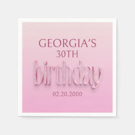 ピンクダイヤモンド誕生日 スタンダードカクテルナプキン