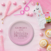 ピンクダイヤモンド誕生日 ペーパープレート (パーティー)