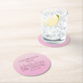 ピンクダイヤモンド誕生日 ラウンドペーパーコースター (インサイチュ)