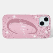 ピンクダイヤモンド – パーソナライズされた Case-Mate iPhoneケース (裏面 (横))