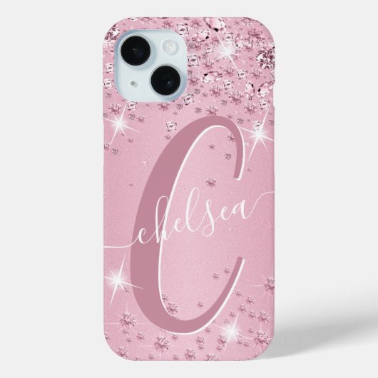 ピンクダイヤモンド – パーソナライズされた Case-Mate iPhoneケース (裏面)