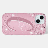 ピンクダイヤモンド – パーソナライズされた Case-Mate iPhoneケース (裏面 (横))