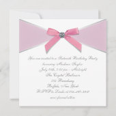 ピンクダイヤモンド ピンク スウィート16 バースデーパーティー 招待状 (裏面)