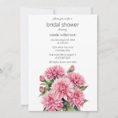 ピンクダエレガントリアブライダルシャワー 招待状 (正面)