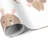 ピンクダシュントのソーセージ犬のクリスマス紙 ラッピングペーパー (ロールコーナー)