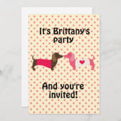 ピンクダシュントパーティの招待状 招待状 (正面/裏面)