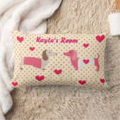 ピンクダシュント枕バレンタインギフトカスタマイズ ランバークッション (ブランケット)