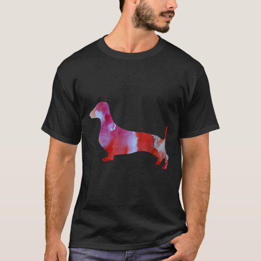 ピンクダシュント水彩画 Tシャツ (正面)
